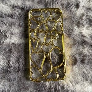 🌟Target iPhone 4 Gold Cut Out Hearts Hard Plastic Phone Case